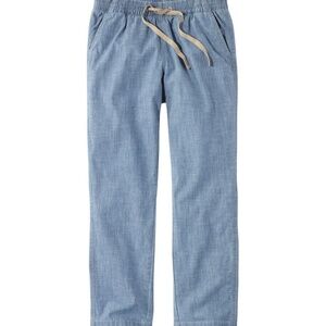 LL Bean Women's Lakewashed Pull-On Chinos, Mid-Rise Chambray Ankle Pants